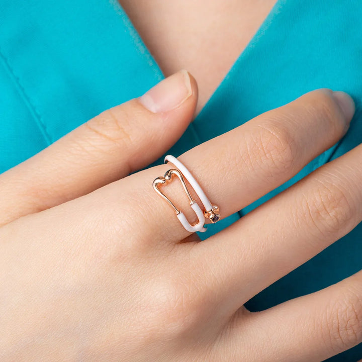 Anello Stetoscopio con Pietra Portafortuna Cuore
