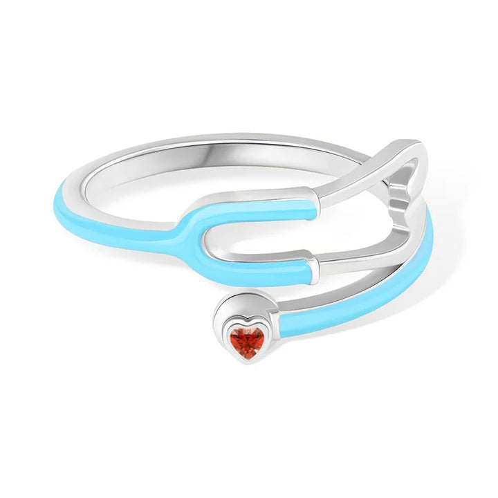 Anello Stetoscopio con Pietra Portafortuna Cuore